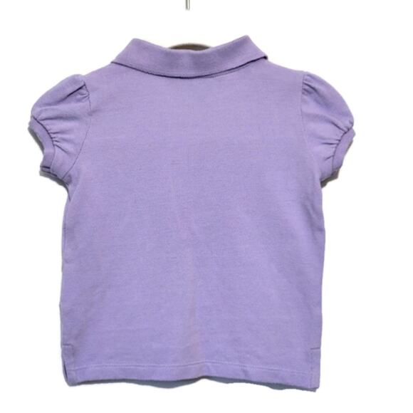 Ralph Lauren Girls Short Sleeve Ruffle Button Down Purple Polo Top Size 9 Month - Picture 4 of 8
